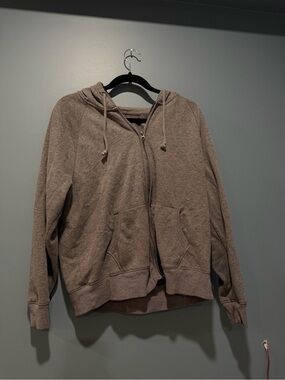 Cozy Zip-Up Hoodie in Taupe